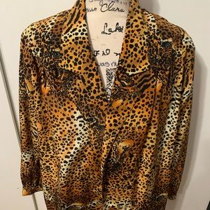 Vintage animal cat print shirt jacket